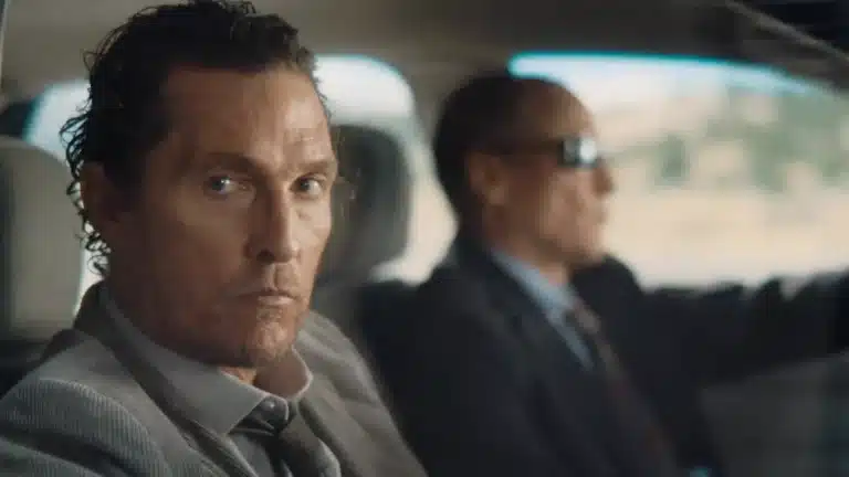 Matthew McConaughey and Woody Harrelson in a car